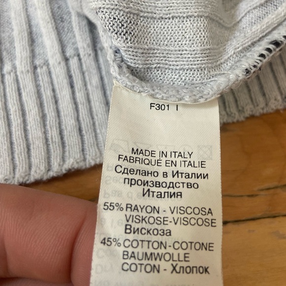 VERSACE Women’s Long Sleeve Knitted Cotton Tie Dye Blue - Picture 5 of 7